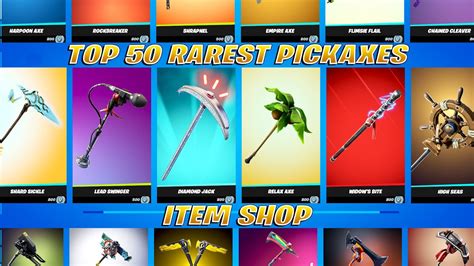 The <strong>Rarest Pickaxes</strong> in <strong>Fortnite</strong> (2023) s0mcs 7. . Top 50 rarest pickaxes in fortnite
